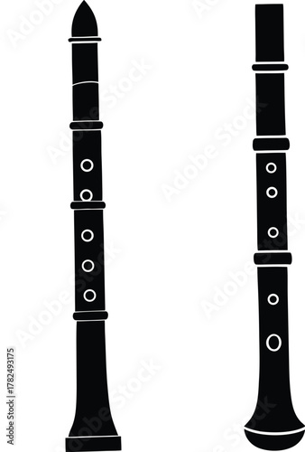 Close up of a flute silhouette illustration.