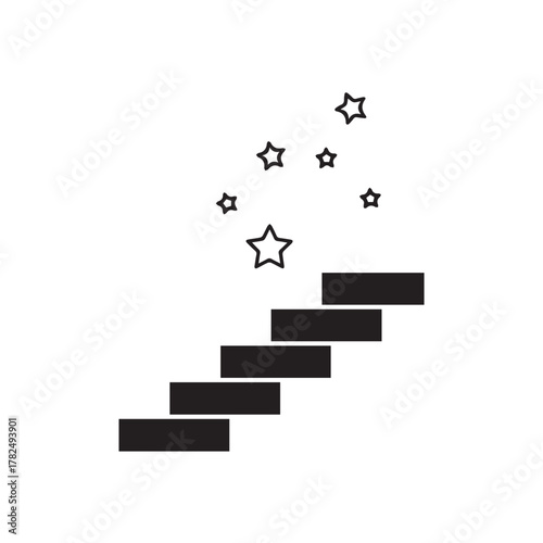 "Success, spiritual growth, or ascension concept in Islamic minimal line design."