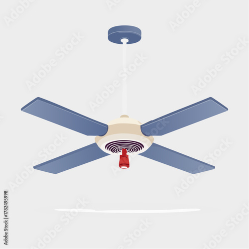 Ceiling fan with light and coils