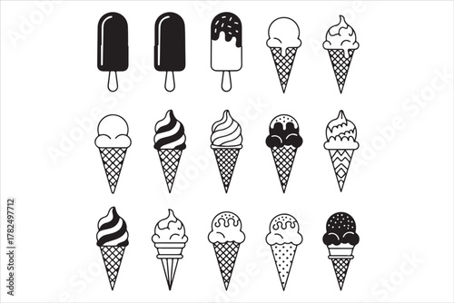 Ice Cream Dreams  Sweet Silhouette Vector Design Bundle