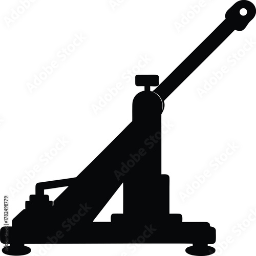 A hydraulic jack silhouette illustration