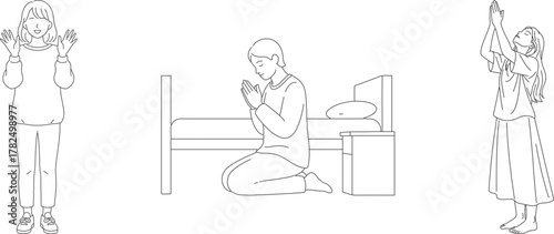 Black and white silhouette illustrations of doctors nurses and medical professionals in various healthcare settings and medical activities