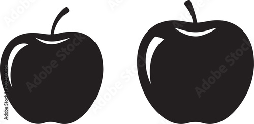 Simple Apple Fruit Icon: Black Silhouette Vector Graphic

Healthy Eating and Diet Symbol: Monochrome Isolated Apple Icon

Produce and Education: Classic Teacher's Apple Simple Design