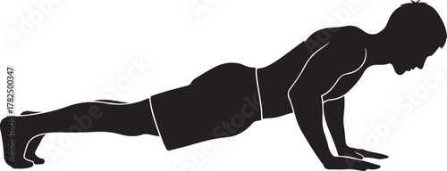 Man Doing Push-up Exercise Black Silhouette Icon

Fitness and Strength Training Workout Vector Graphic

Monochrome Gym and Bodybuilding Exercise Symbol