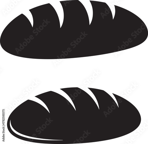 loaf of bread vector illustration Freshly Baked Loaf: Simple Black Silhouette of Artisan Bread

Baking and Bakery Icon: Vector Illustration of a Round Bread Loaf
Graphic of Scored Bread