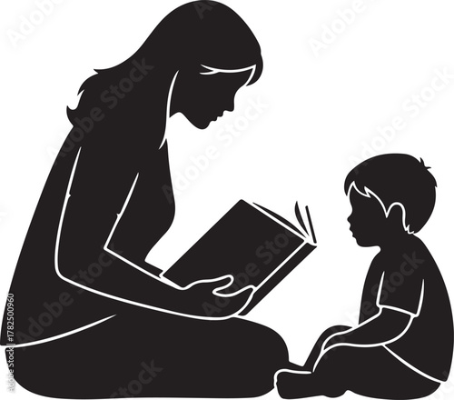 Parental Guidance: Family Reading and Learning Support Vector

Black and White Illustration of Parents Teaching Child to Read

The Value of Family Literacy: Parent and Son Study Time Drawing