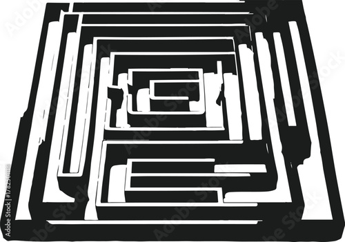 Bold line maze with clean symmetrical design 2