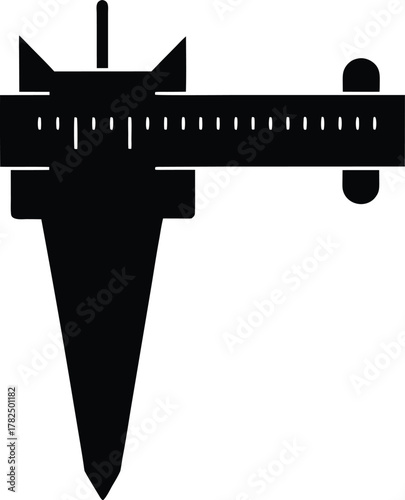 A caliper for precise measurement silhouette 