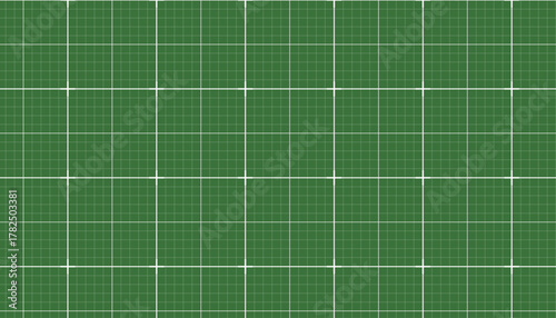 Seamless Green millimeter graph paper background cutting mat, vector Blueprint for technology, architecture, or infographic projects. Sample in swatches. EPS10