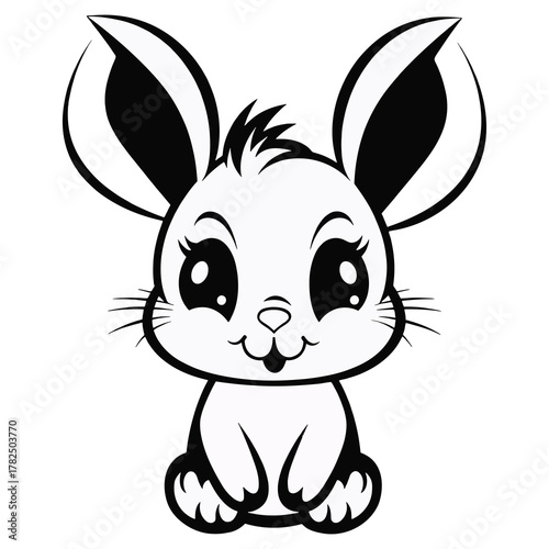Charming Little Bunny Character Sitting Happily A Whimsical Animal Graphic For Kids