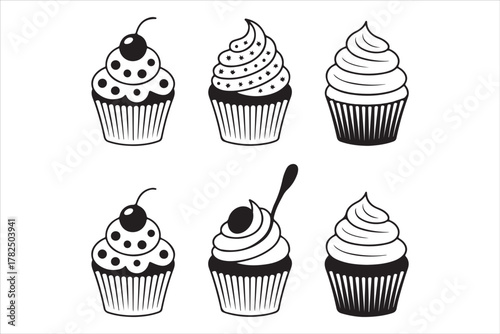 Ice Cream Dreams Silhouette Vector Illustration for Summer Dessert Concept