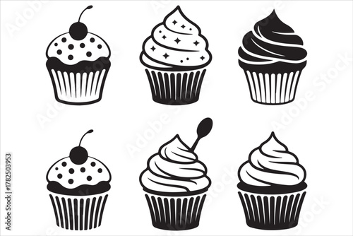 Ice Cream Dreams Silhouette Vector Illustration for Summer Dessert Concept