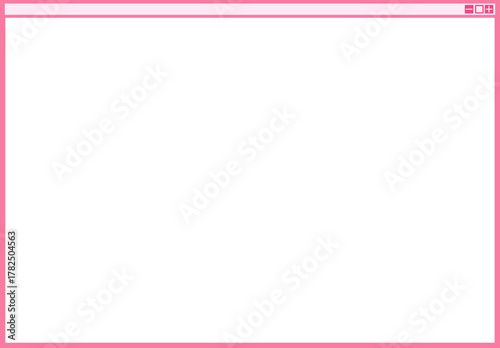Square Pink Retro Web Browser Window Frame With Minimalist Interface Buttons For Digital Layouts