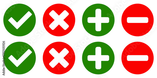 check cross plus minus icon set