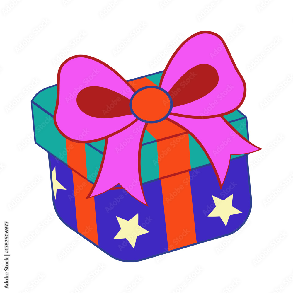 Fototapeta premium Gift box with ribbon vector art design