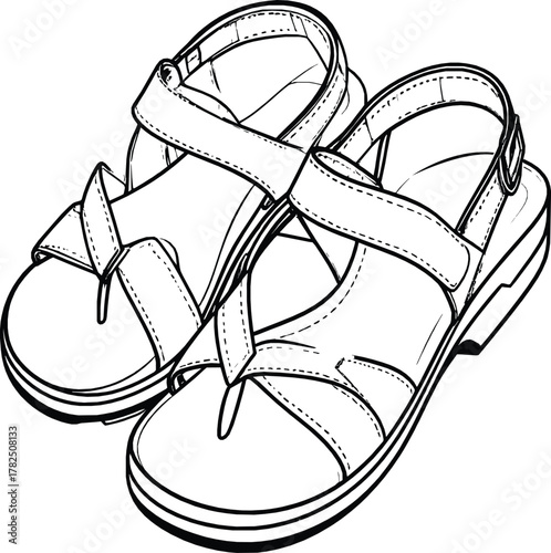 Hand Drawn Sandals Illustration 