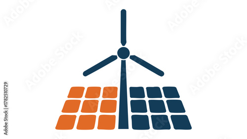 Renewable energy icon with panels