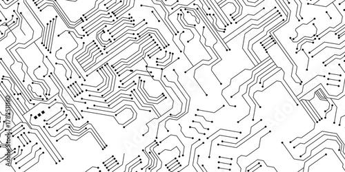 Circuit board. Motherboard scheme in perspective, digital microchip computer technology abstract 3d  texture. Electronic processor tech, integrated computing element illustration