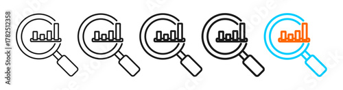 analysis icon set multiple style collection	
