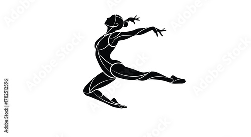Silhouette of a female dancer in a dynamic pose, embodying grace, strength, and artistic expression through movement