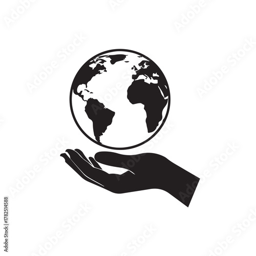 "Hand Holding Globe Icon"