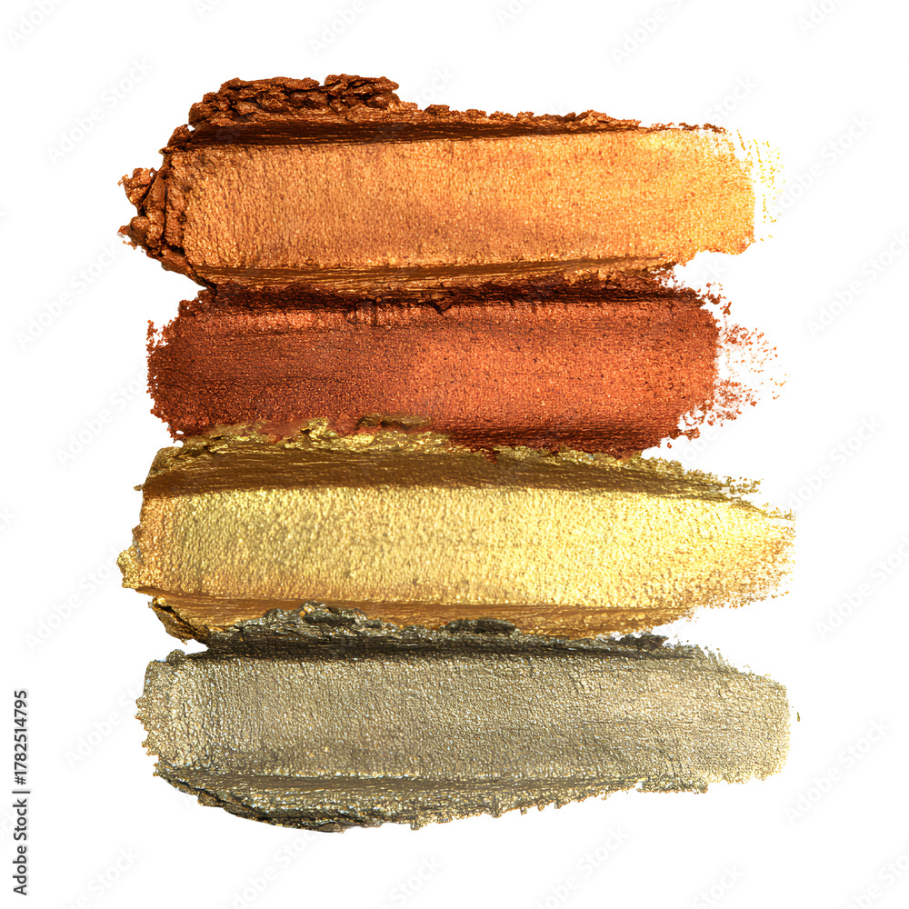 Fototapeta premium Palette of Elegance: A luxurious makeup palette, showcasing a curated selection of metallic eyeshadows in an array of captivating shades.