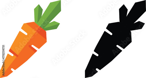 Polygonal Vegetable Art: Geometric Low Poly Style Carrot Illustration

Digital Art: Vibrant Orange and Green Geometric Carrot Vector

Healthy Produce Design: Abstract Orange Carrot with Green Tops