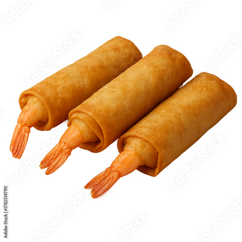 Crispy Fried Wontons Isolated on White Background