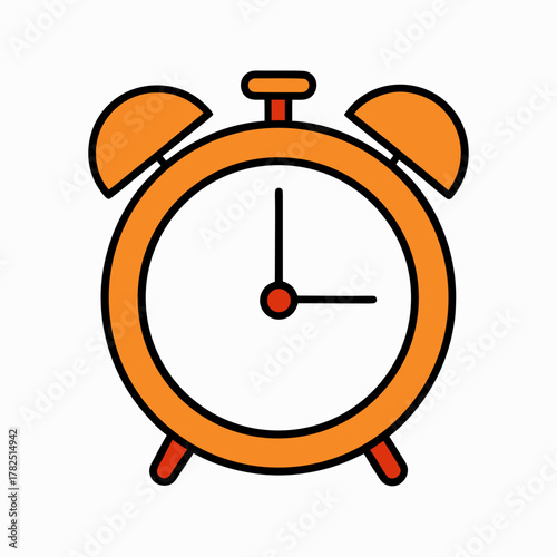 Orange alarm clock icon for wake up time