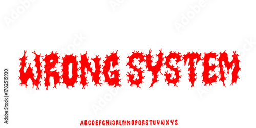 Dark creative font, black metal font underground music bloody rock root horror satanic alphabet typeface, Uppercase, Vector illustration