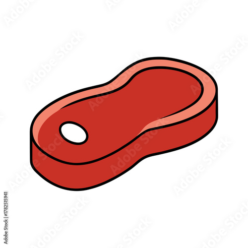 Fresh raw beef steak cartoon isometric icon