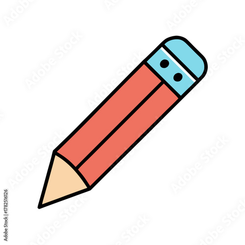 Writing instrument red pencil with eraser