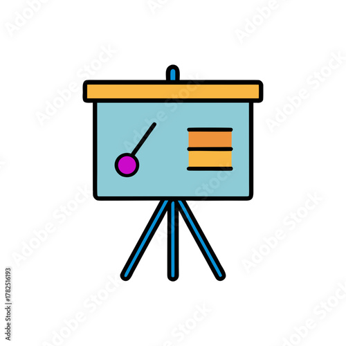 Business presentation board icon display data