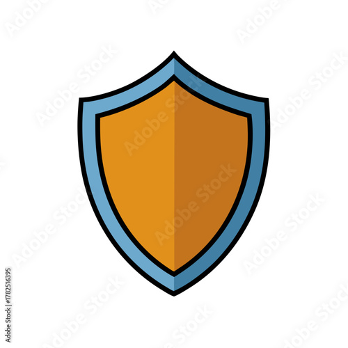 Free Download Orange shield with blue border vector icon - GFXLoad