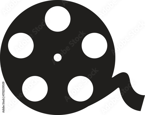 Film Reel Icon Vector for Cinema and Movie Production