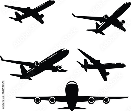 Airplane Flight Silhouettes