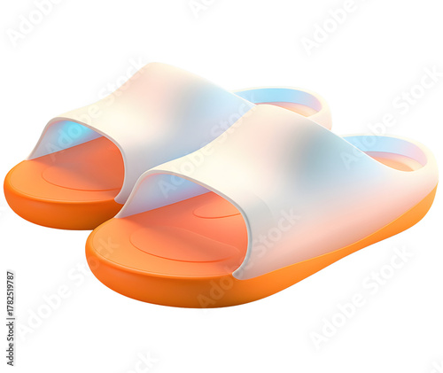 slipper, flip flops, isolated background.
