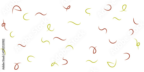 Modern decorative design with organic motion and artistic simplicity for creative backgrounds.Abstract minimal pattern with scattered curved shapes in green and brown on white background.