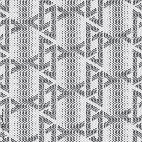 mosaic pattern made from hexagonal honeycomb shape, black and white vector illustration
