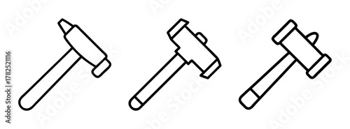 Axe hammer tool set vector illustration for woodworking projects and construction equipment needs