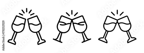 Celebration toast champagne glasses vector illustration for new year's eve party design element