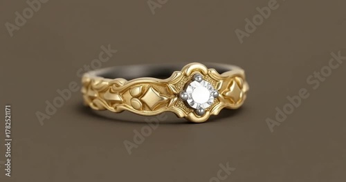 golden ring with diamonds