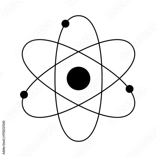 Atom molecule quantum physics outline icon symbol