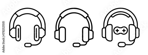 Vector headset gaming headset headphones microphone audio gamer communication device technology