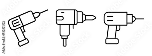 Discover professional power tools: cordless drills, impact drivers, and hammer drills vector set