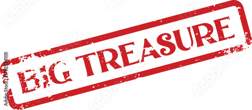 Bold red textured stamp displaying the prominent phrase BIG TREASURE ideal for premium discovery themes