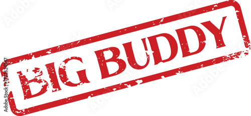 Big Buddy textured rubber stamp impression signifies friendship and trusted companionship