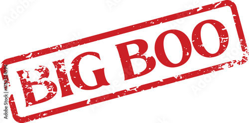 Big Boo textured rubber stamp impression signals playful fright or humorous disapproval