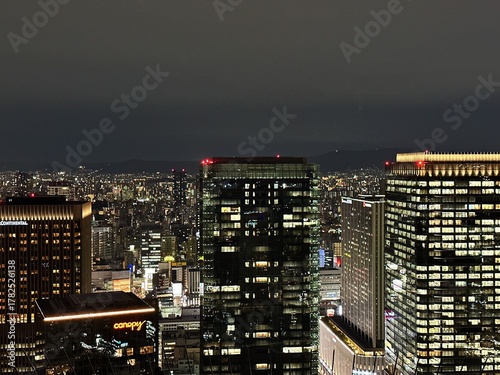 Night View of Osaka City, Japan