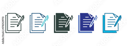 Document Icon Set Multiple Style Of